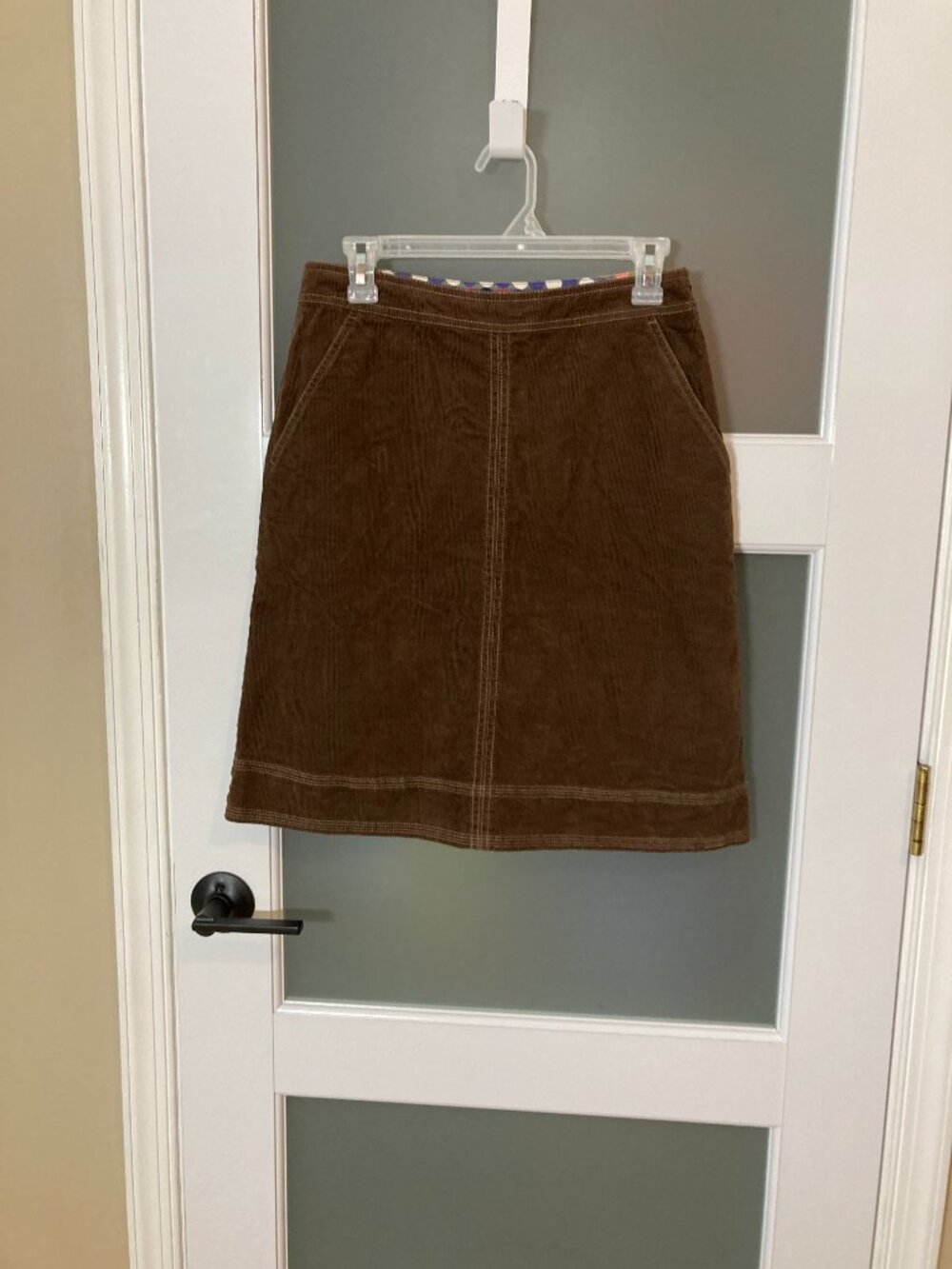 Boden Brown Corduroy A-Line Midi Skirt Pocket - 6R